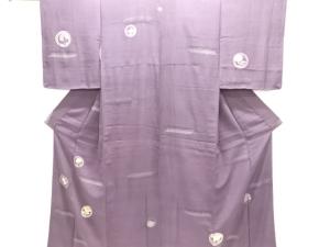 アンティーク　家紋模様刺繍一つ紋着物